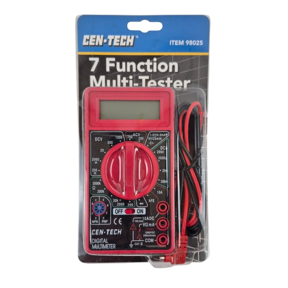 Cen Tech 7 Function Multi Tester Digital Multimeter 98025 NOS LCD Display